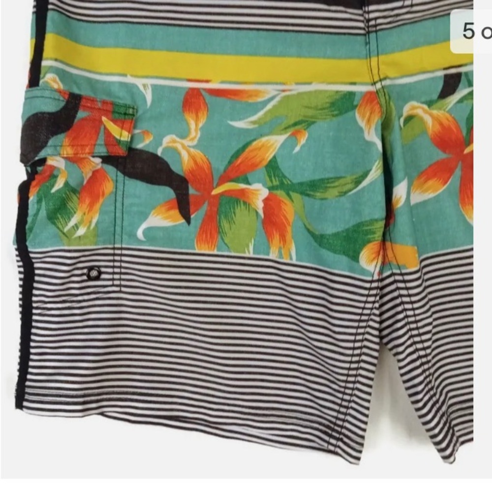 Mossimo Board Shorts Swim Trunks Mens 38 x 10.5 Pocket Multicolor Drawstring - Picture 3 of 4